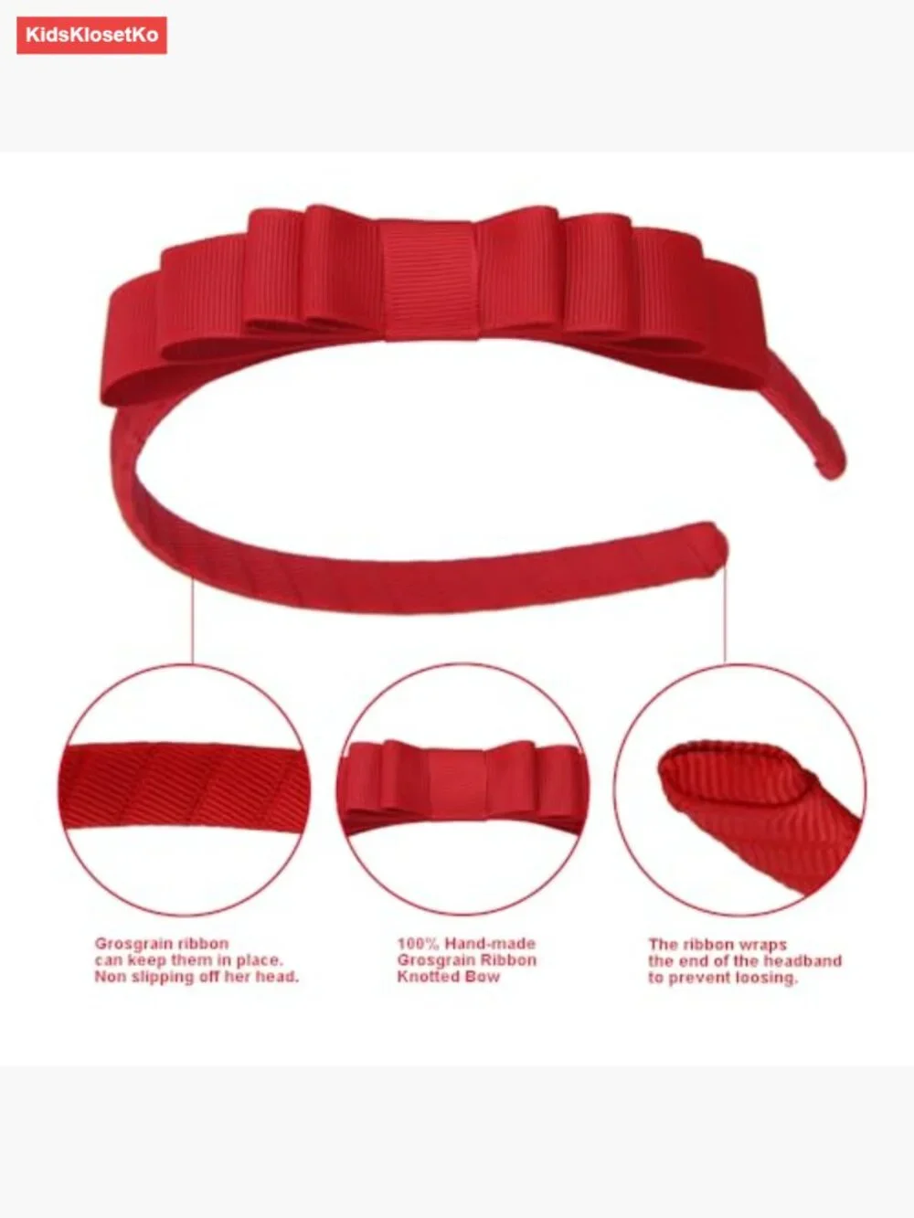 Toddler Knotted Bow Headband 4-Layer Ribbon Hair Accessory